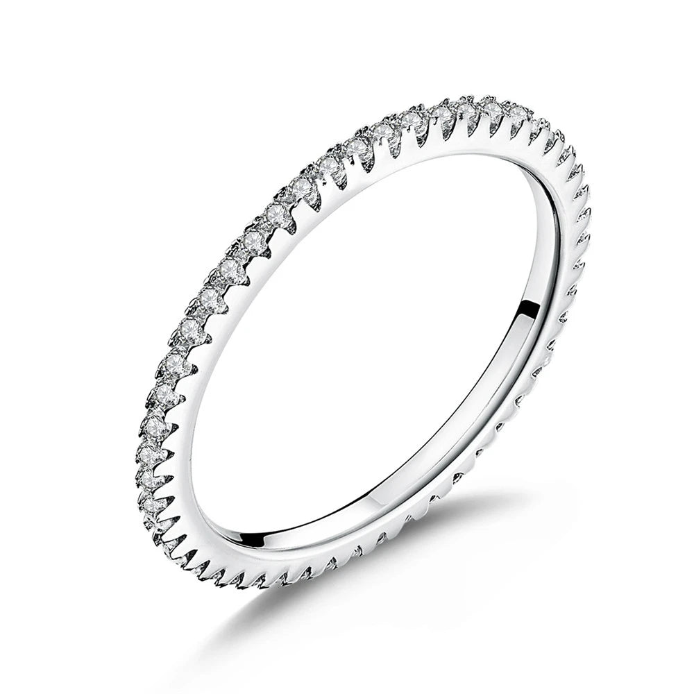 Silver Rainbow Zircon Finger Ring for Women