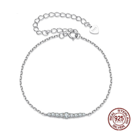 Sparkling Moissanite Bracelet Adjustable Strand Bracelet  Engagement